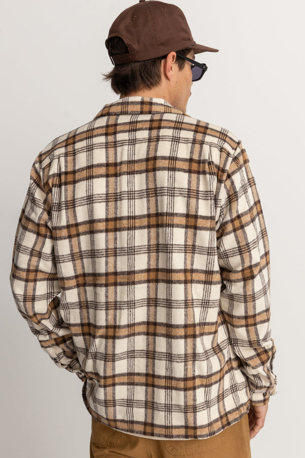 RHYTHM ALBERT CHECK LS SHIRT - NATURAL SHIRT RHYTHM   