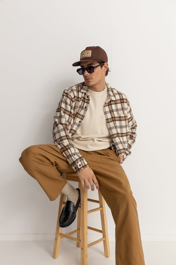 RHYTHM ALBERT CHECK LS SHIRT - NATURAL SHIRT RHYTHM   