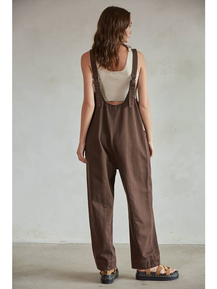 MAXWELL DENIM OVERALL - CHOCOLATE JEANS -   