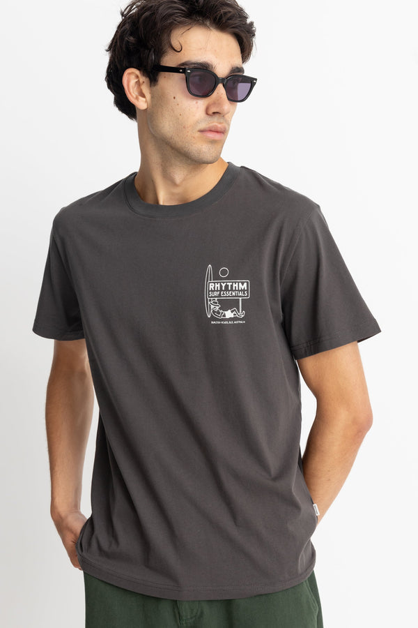 RHYTHM LULL SS T-SHIRT - BLACK SHIRT RHYTHM   