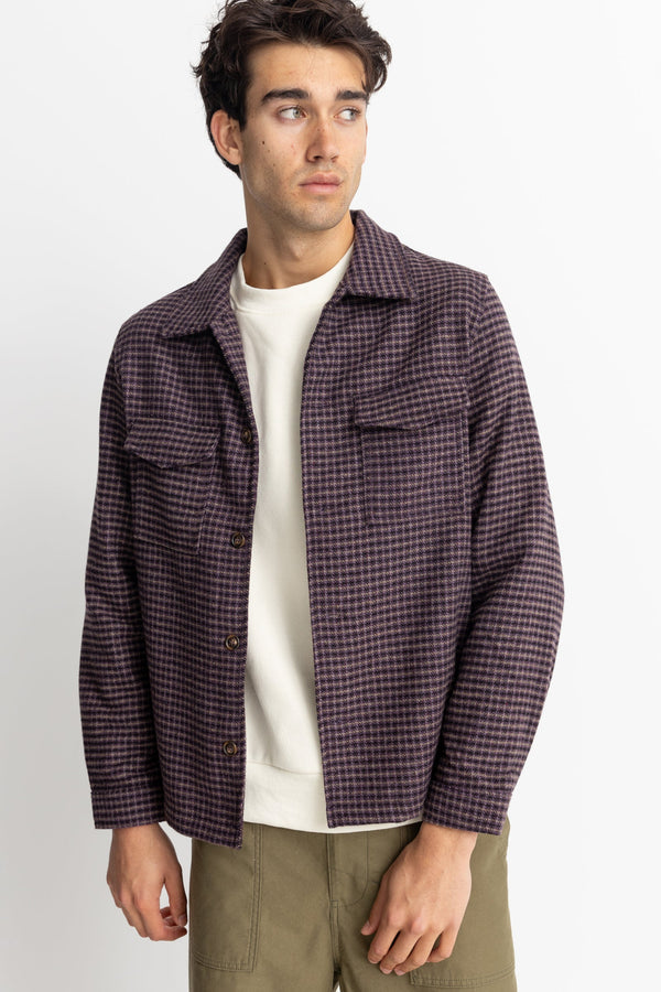 RHYTHM CHECK OVERSHIRT - PLUM SHIRT RHYTHM   