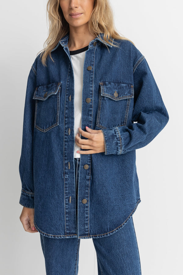 RHYTHM OVERSIZED DENIM SHACKET JACKET RHYTHM   