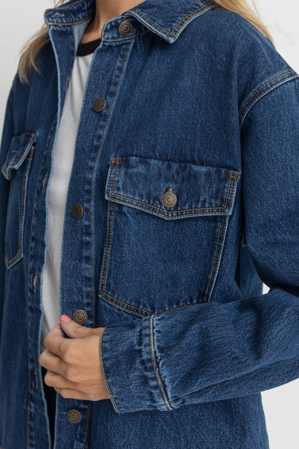 RHYTHM OVERSIZED DENIM SHACKET JACKET RHYTHM   