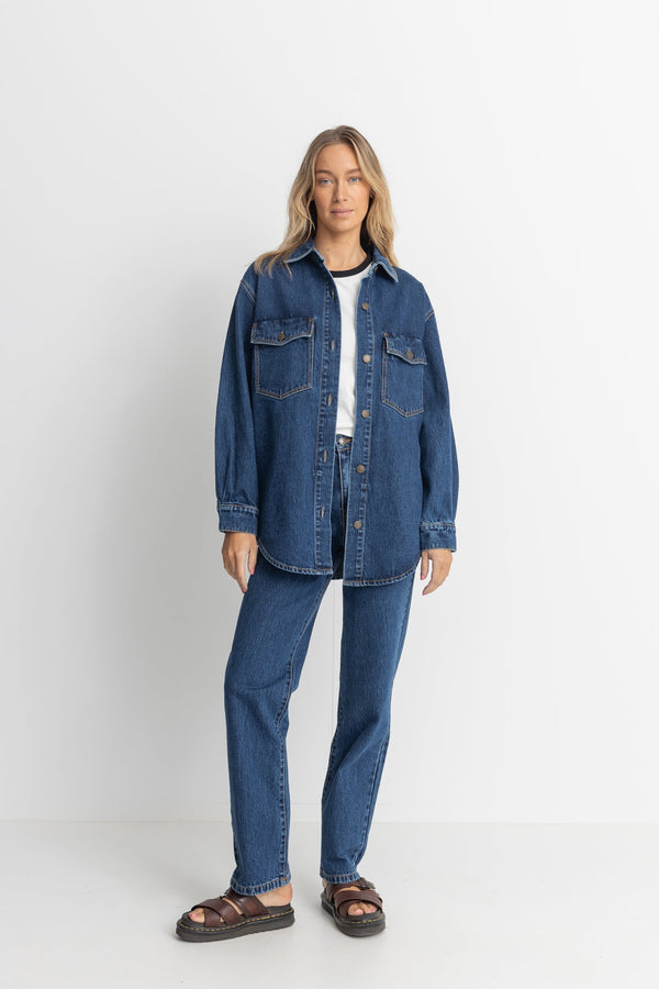 RHYTHM OVERSIZED DENIM SHACKET JACKET RHYTHM   