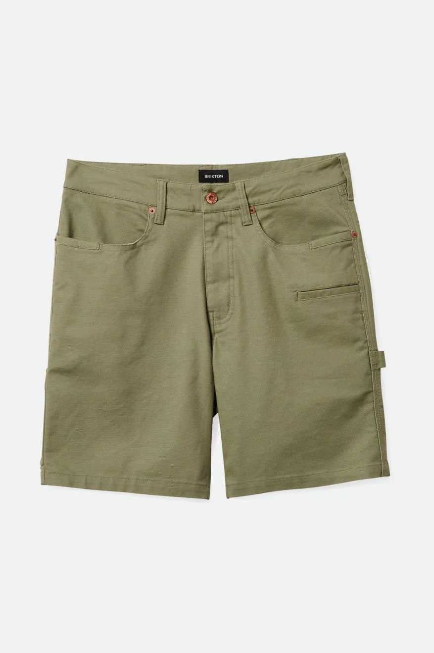 BRIXTON BUILDERS CARPENTER SHORT - OLIVE SURPLUS SHORTS BRIXTON   