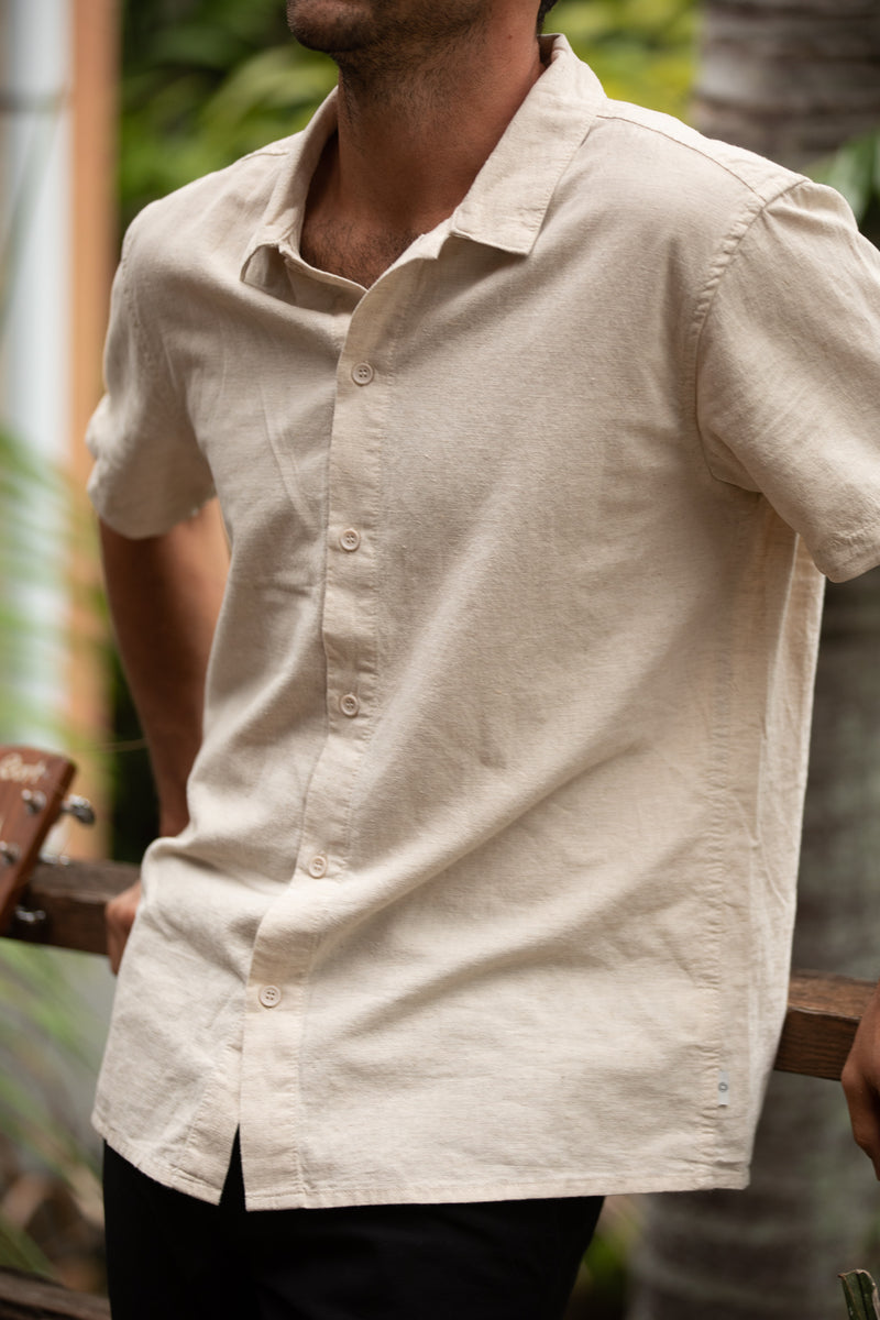 RHYTHM CLASSIC LINEN SS SHIRT - SAND SHIRT RHYTHM   