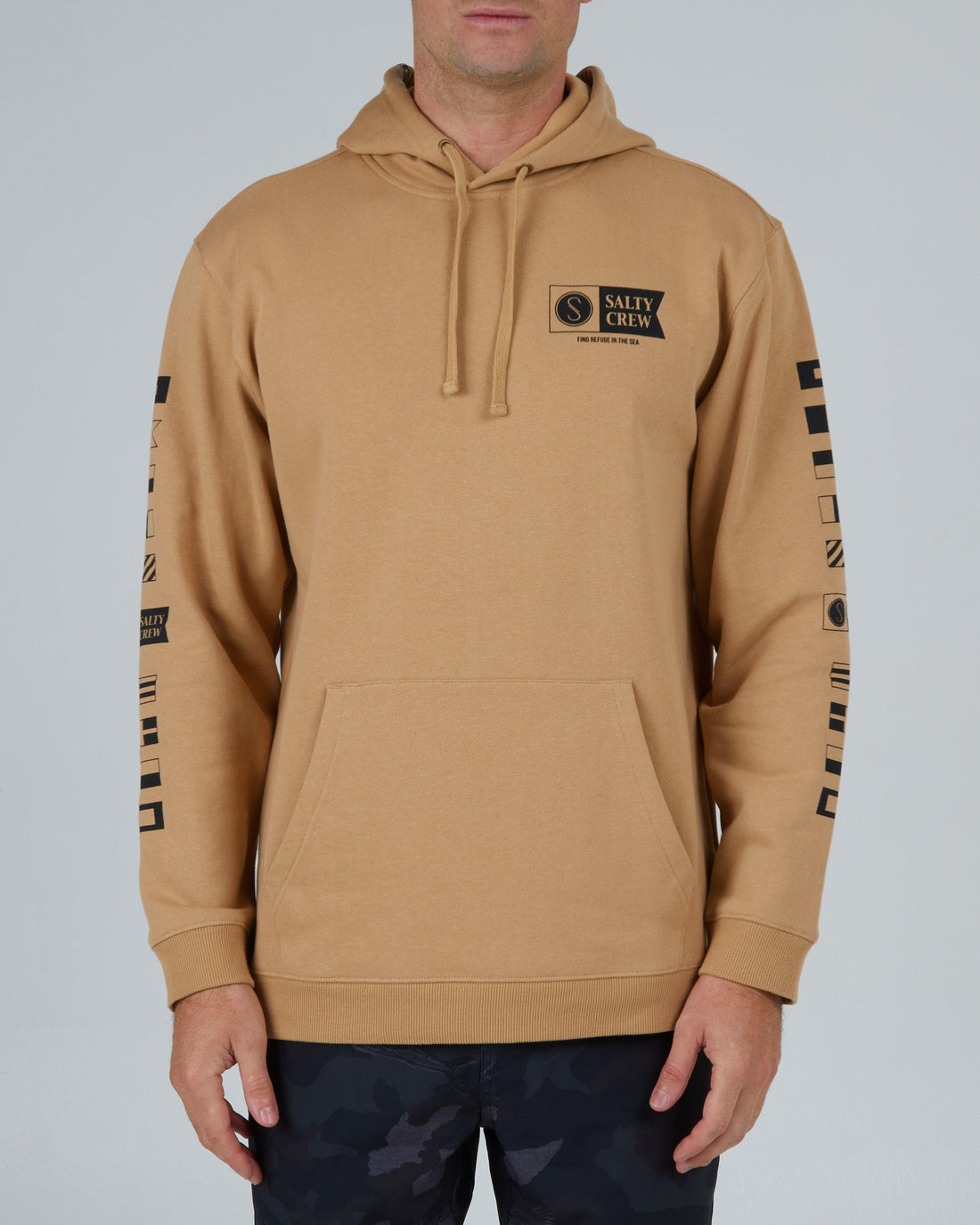 SALTY CREW ALPHA HOOD FLEECE - SANDSTONE SWEATER SALTY CREW   