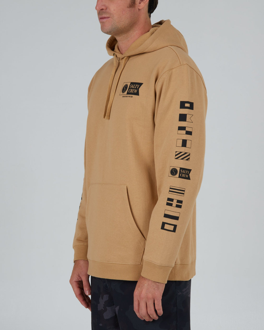 SALTY CREW ALPHA HOOD FLEECE - SANDSTONE SWEATER SALTY CREW   