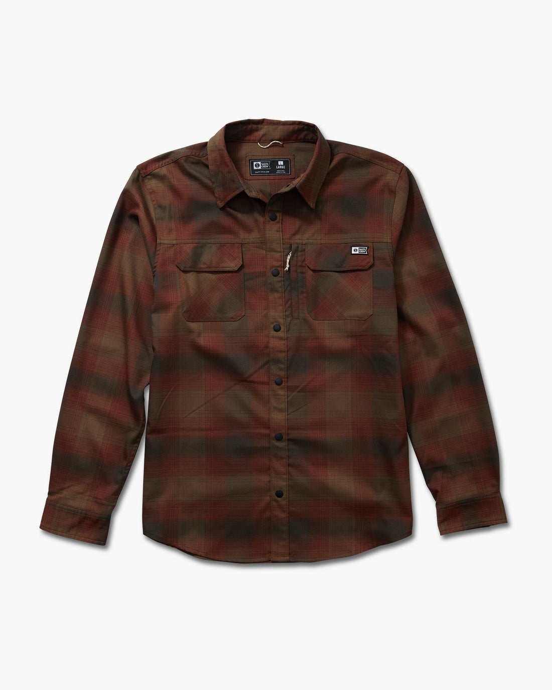 SALTY CREW FATHOM LS TECH FLANNEL - BURGUNDY SHIRT SALTY CREW   