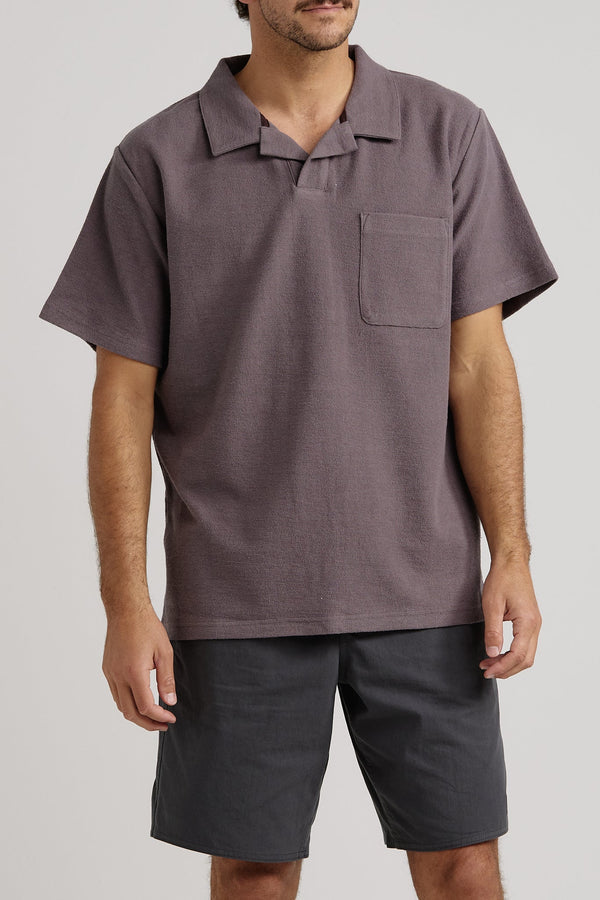 RHYTHM VINTAGE TERRY POLO - CHARCOAL SHIRT RHYTHM   