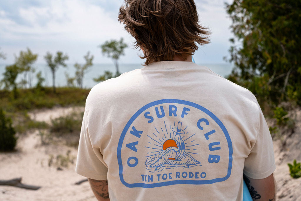 OAK SURF CLUB TEN TOE RODEO TEE - NATURAL TSHIRT OAK SURF CLUB   