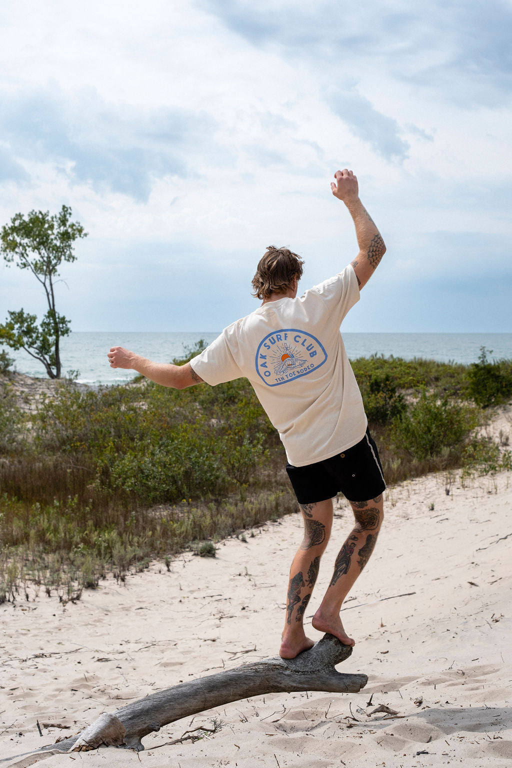 OAK SURF CLUB TEN TOE RODEO TEE - NATURAL TSHIRT OAK SURF CLUB   