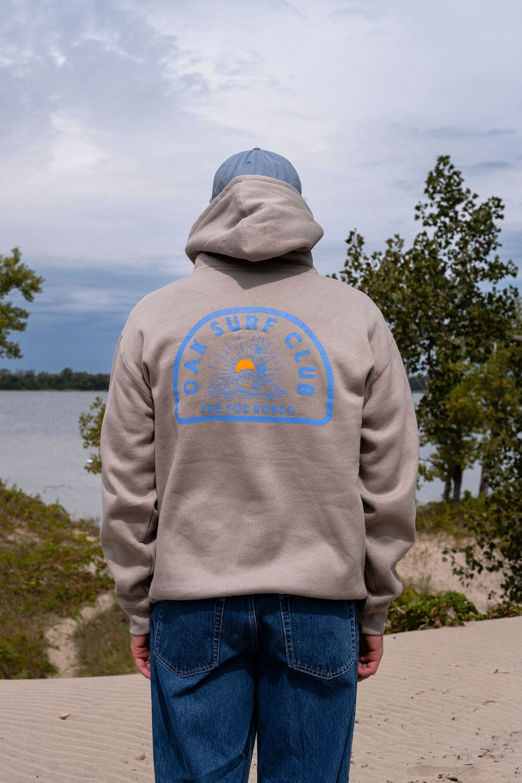 OAK SURF CLUB TEN TOE RODEO HOODIE - CEMENT HOODIE OAK SURF CLUB   