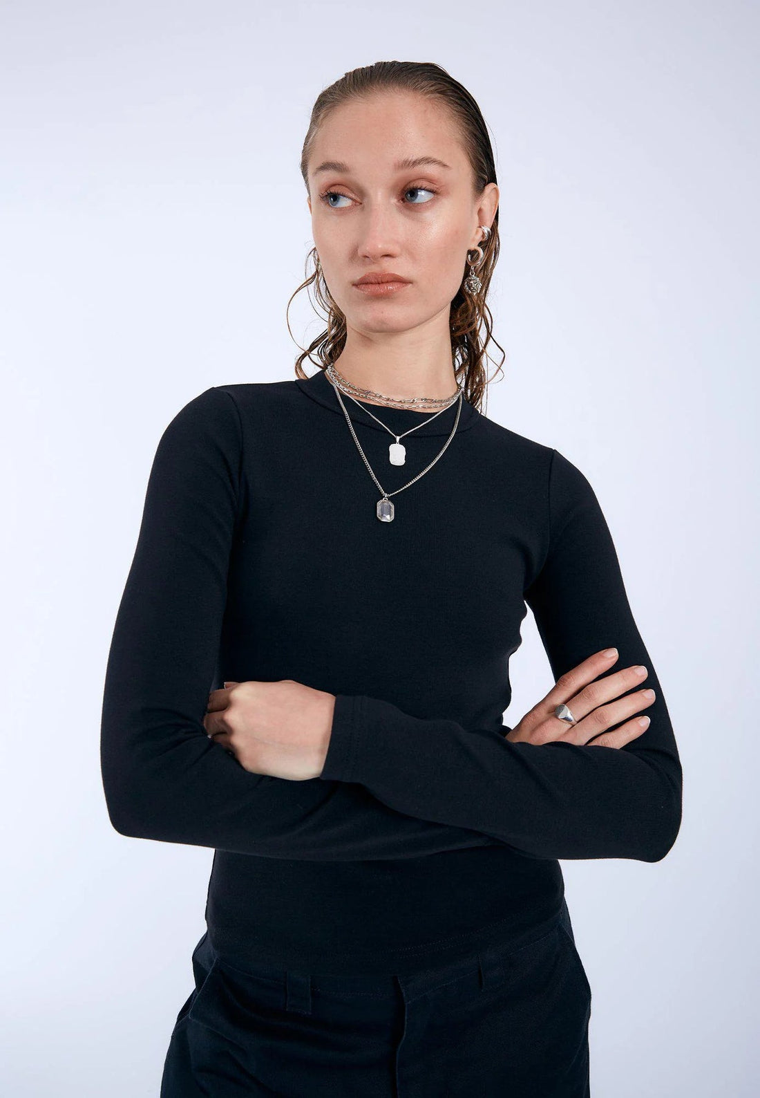 DR. DENIM STELLA TOP - BLACK SHIRT DR.DENIM   