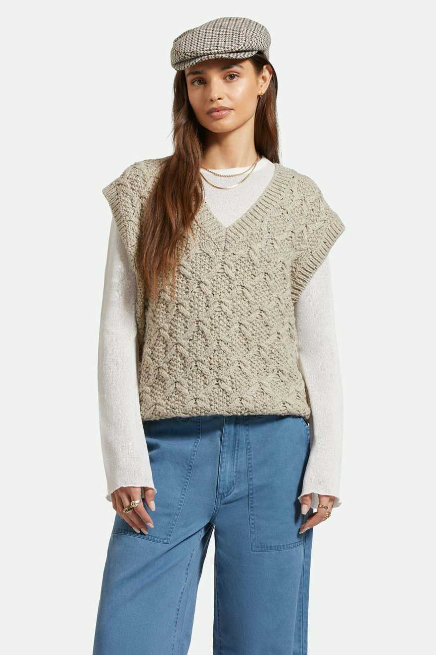 BRIXTON LAFAYETTE OVERSIZED SWEATER - MARBLED BEIGE SWEATER BRIXTON   