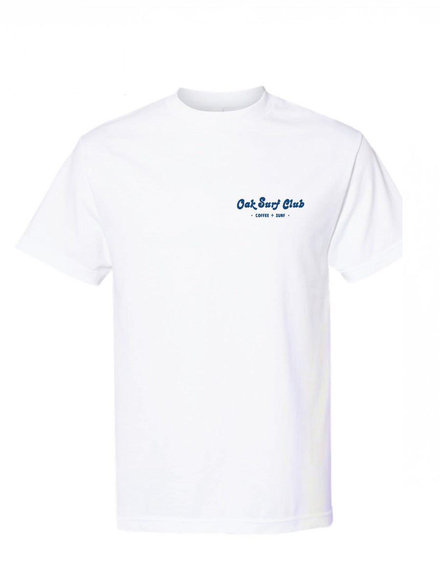 OAK SURF CLUB THREE GUYS - WHITE/NAVY LOGO T-SHIRTS OAK SURF CLUB