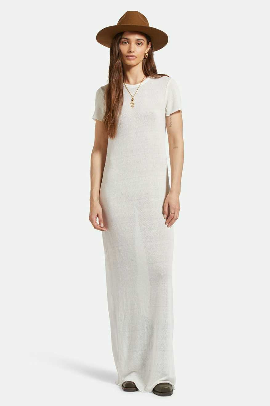 BRIXTON SHEER KNIT DRESS - OFF WHITE DRESS BRIXTON   