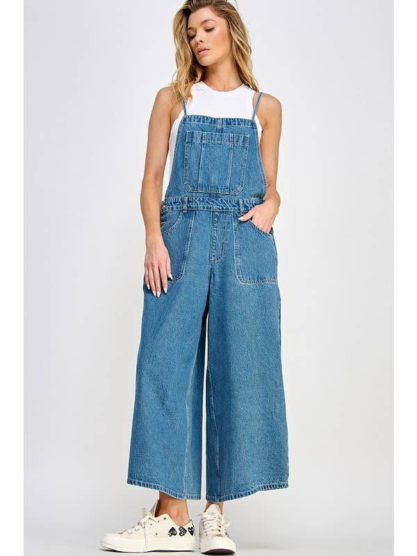 SLOUCHY TIE-BACK OVERALLS PANT -   