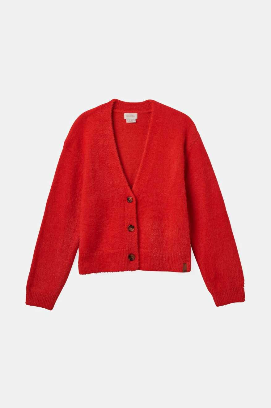 BRIXTON TOWN CARDIGAN - MARS RED SWEATER BRIXTON   