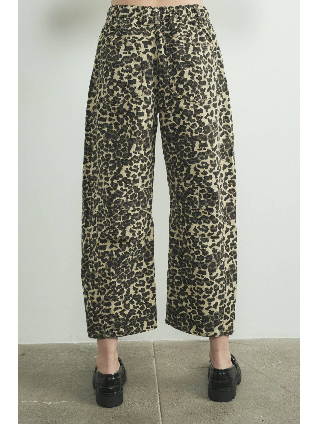 ANIMAL PRINT DENIM PANT PANT -   