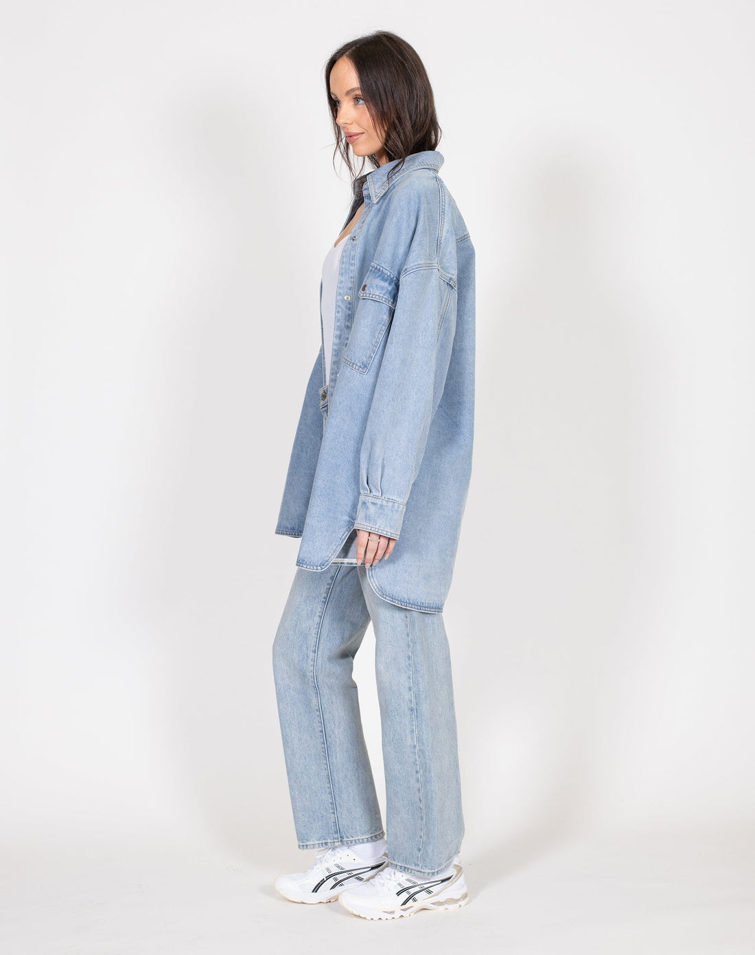 BRUNETTE THE LABEL SHANIA DENIM JACKET - LIGHT BLUE DENIM JACKET BRUNETTE THE LABEL   