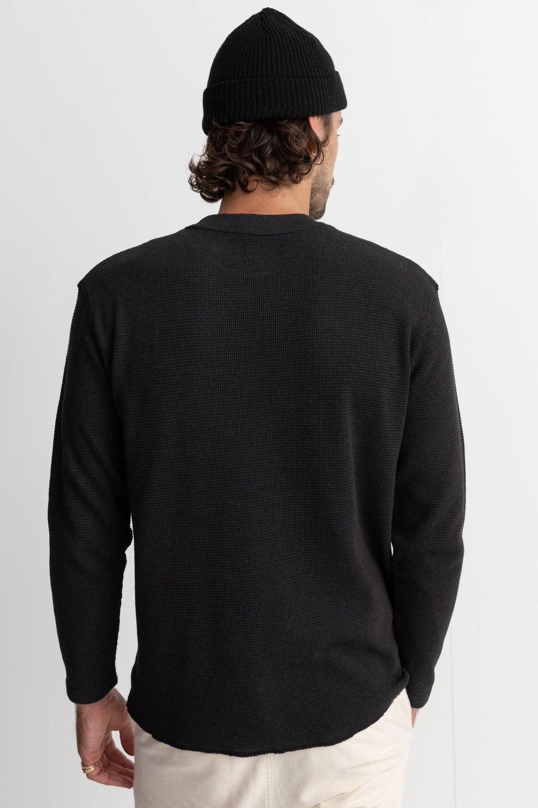 RHYTHM CLASSIC WAFFLE KNIT - VINTAGE BLACK SHIRT RHYTHM   