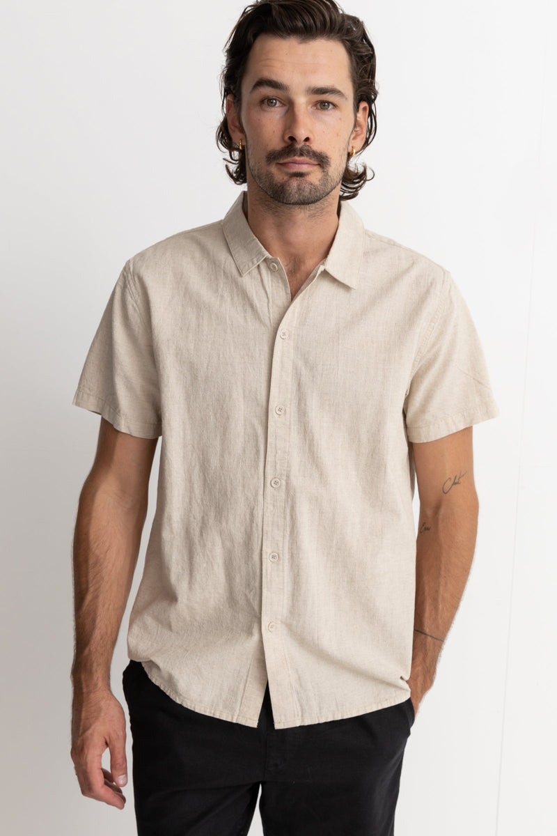 RHYTHM CLASSIC LINEN SS SHIRT - SAND SHIRT RHYTHM   