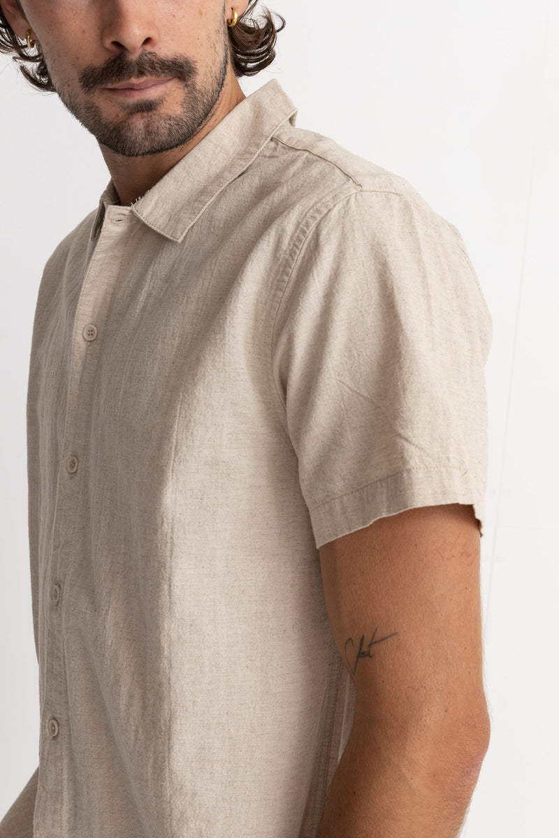 RHYTHM CLASSIC LINEN SS SHIRT - SAND SHIRT RHYTHM   