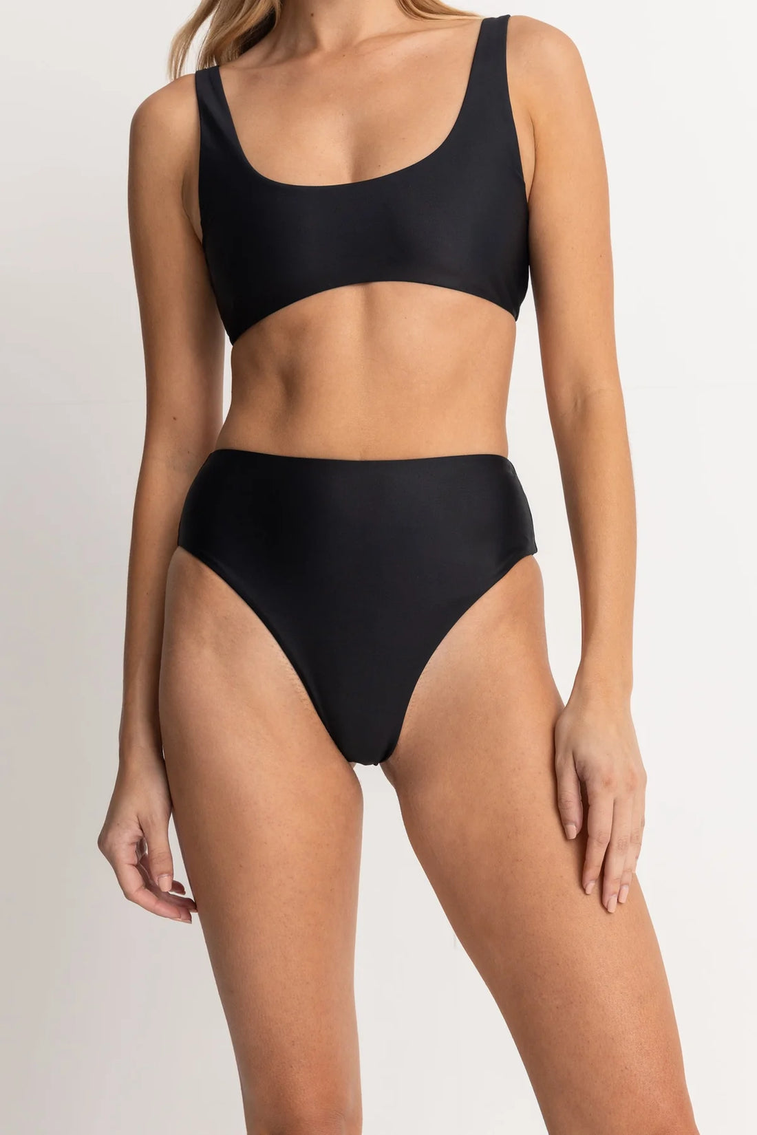 RHYTHM CLASSIC HI WAIST PANT - BLACK BIKINI RHYTHM   