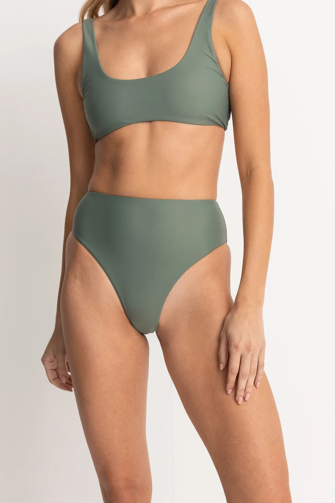 RHYTHM CLASSIC HI WAIST PANT - OLIVE BIKINI RHYTHM   