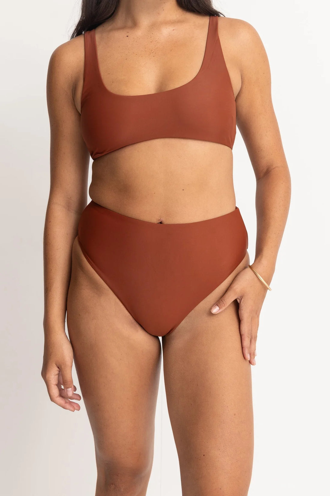 RHYTHM CLASSIC HI WAIST PANT - RUST BIKINI RHYTHM   