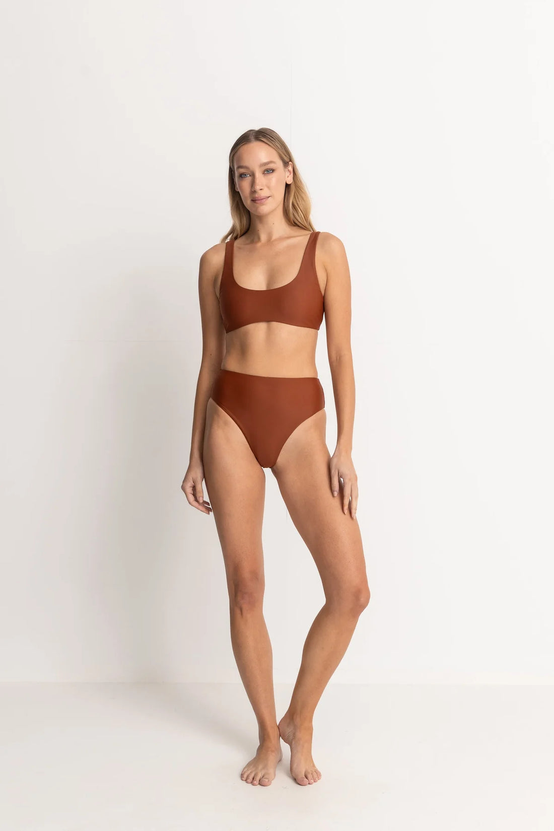 RHYTHM CLASSIC HI WAIST PANT - RUST BIKINI RHYTHM   