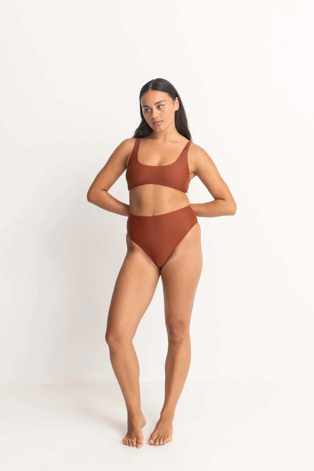 RHYTHM CLASSIC HI WAIST PANT - RUST BIKINI RHYTHM   