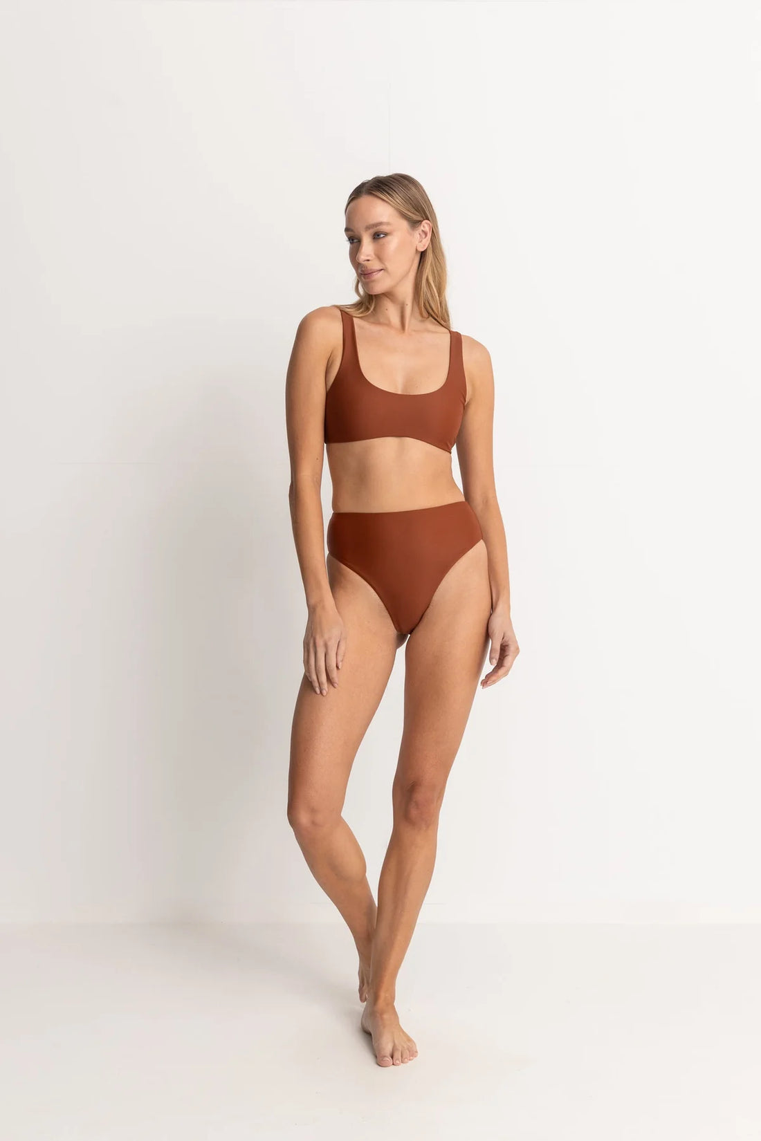 RHYTHM CLASSIC CROP TOP - RUST BIKINI RHYTHM   