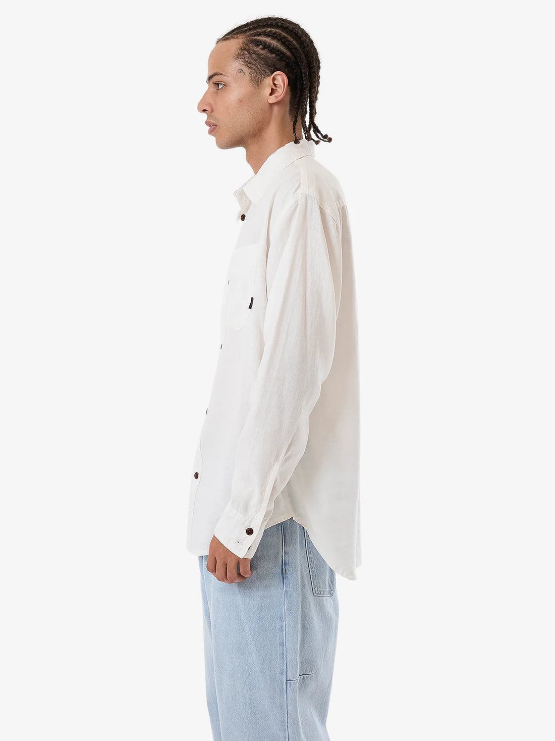 THRILLS HEMP MINIMAL OVERSIZE LONG SLEEVE SHIRT - DIRTY WHITE SHIRT THRILLS   