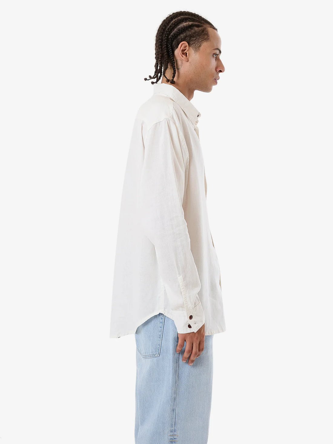 THRILLS HEMP MINIMAL OVERSIZE LONG SLEEVE SHIRT - DIRTY WHITE SHIRT THRILLS   