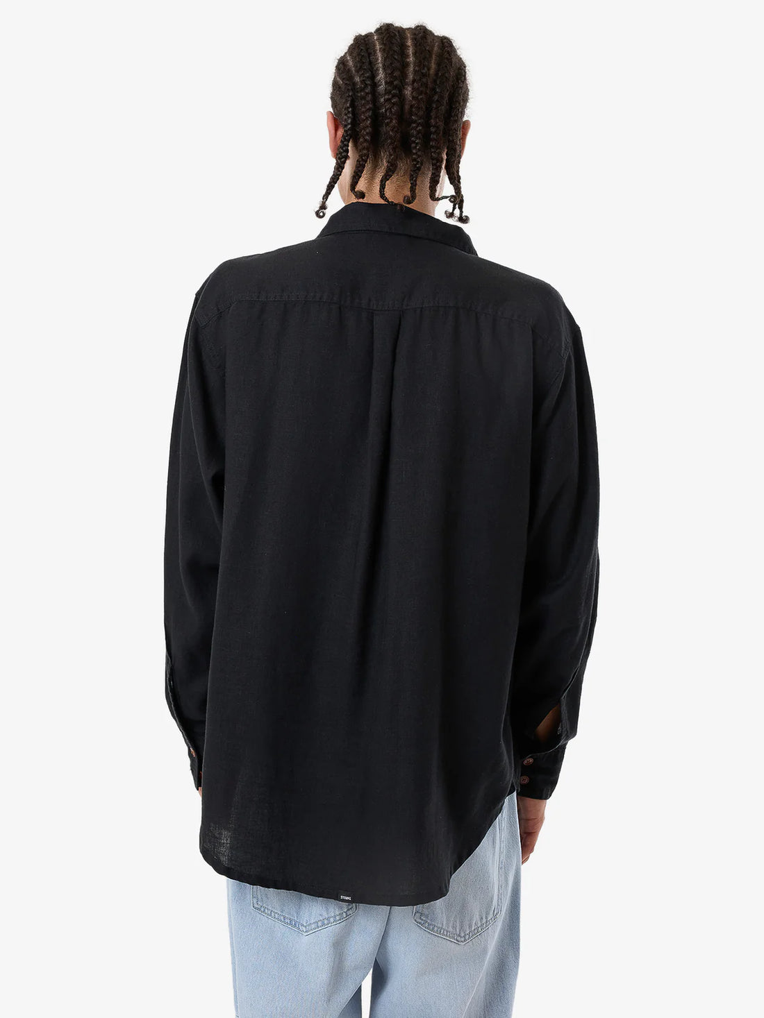 THRILLS HEMP MINIMAL OVERSIZE LONG SLEEVE SHIRT - BLACK SHIRT THRILLS   