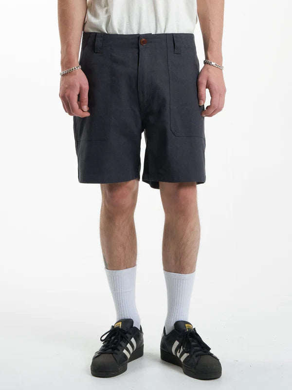 THRILLS HEMP UTILITY SHORT - BLACK SHORT THRILLS   