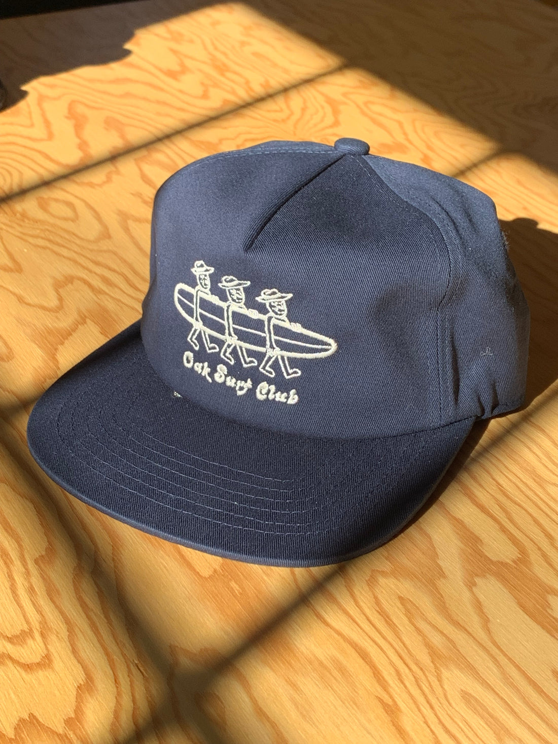 OAK SURF CLUB 3 GUYS UNSTRUCTURED 5-PANEL HAT - NAVY HATS OAK SURF CLUB
