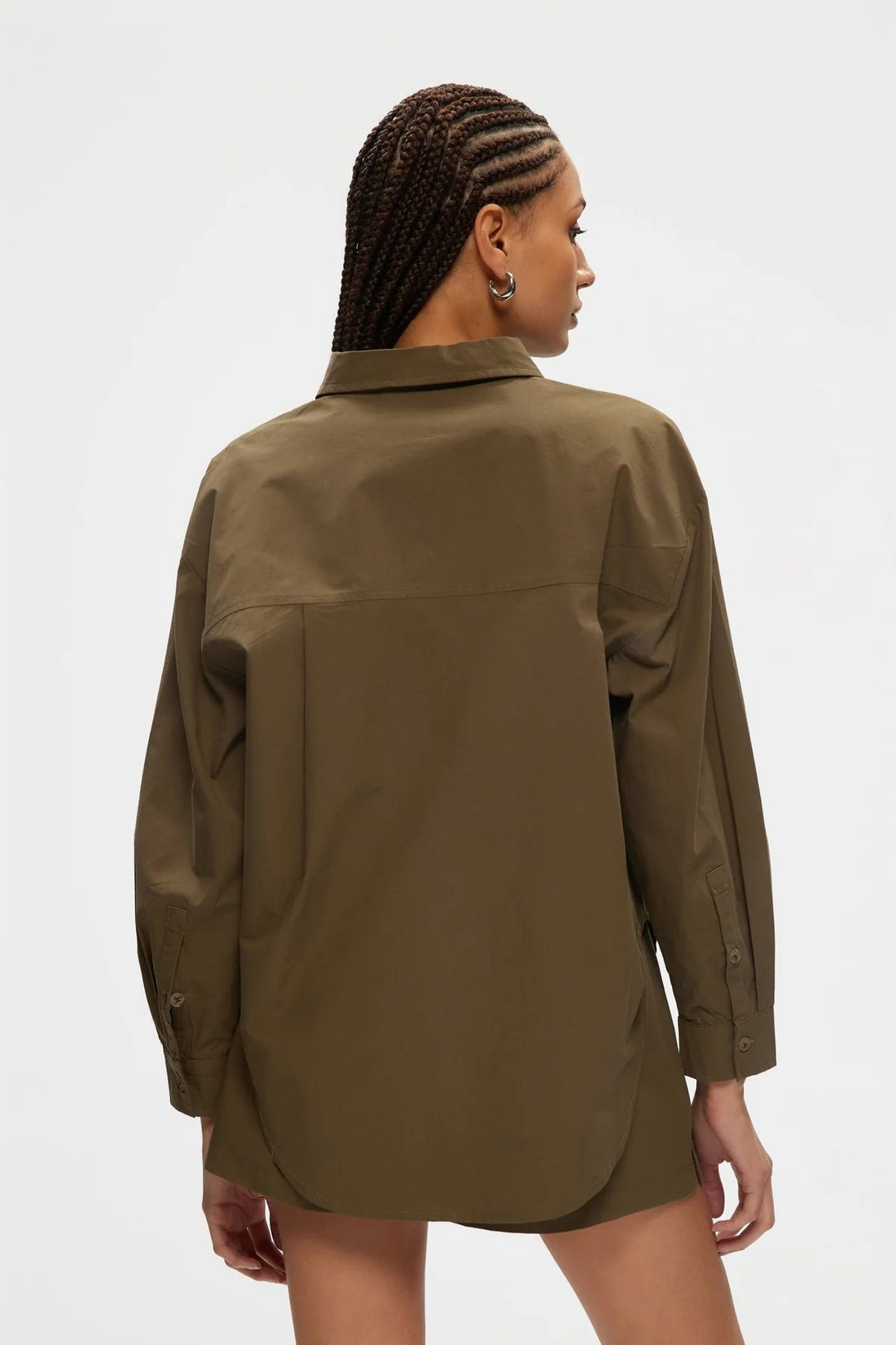 KUWALLA POPLIN OVERSIZED SHIRT - KHAKI SHIRT KUWALLA   