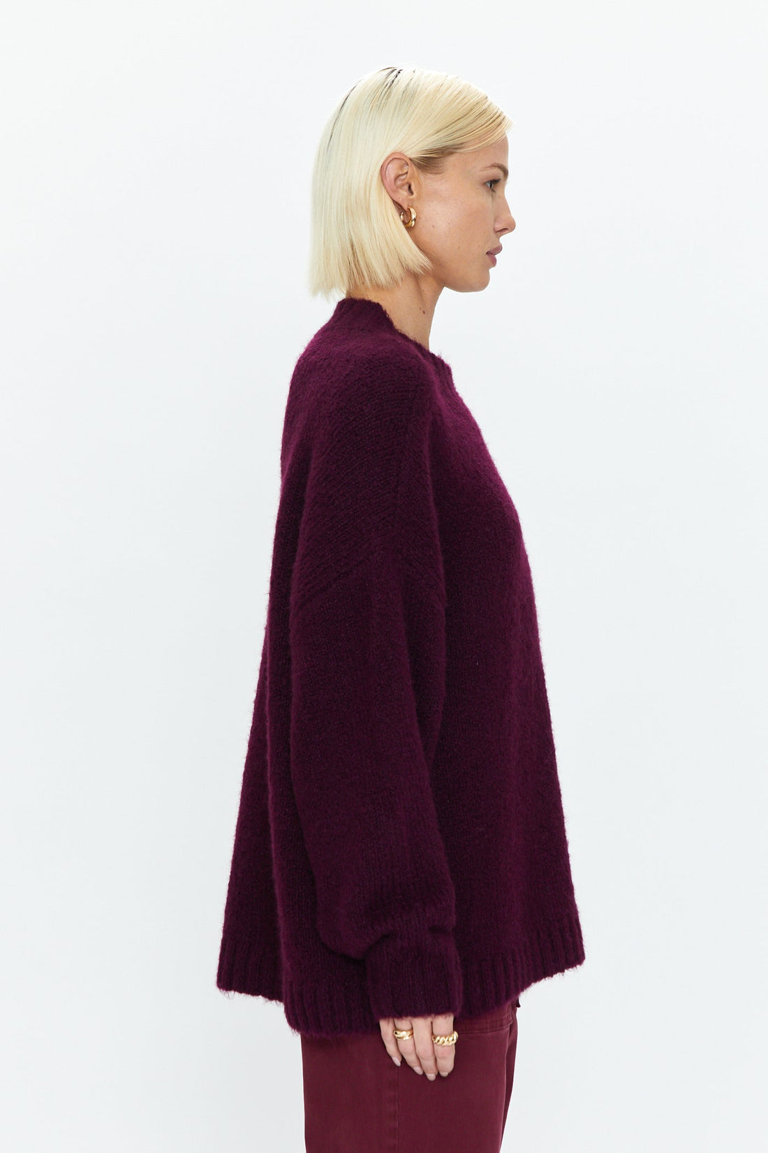 PISTOLA CARLEN MOCK NECK SWEATER - AUBERGINE SWEATER PISTOLA   