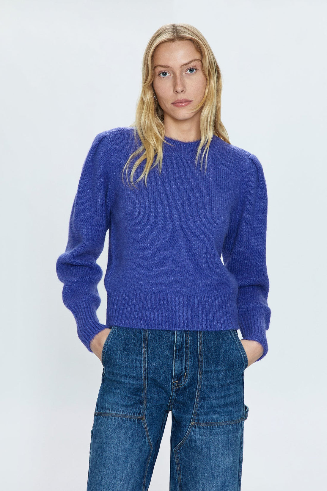 PISTOLA COLETTE PUFF SLEEVE SWEATER - PERIWINKLE SWEATER PISTOLA   