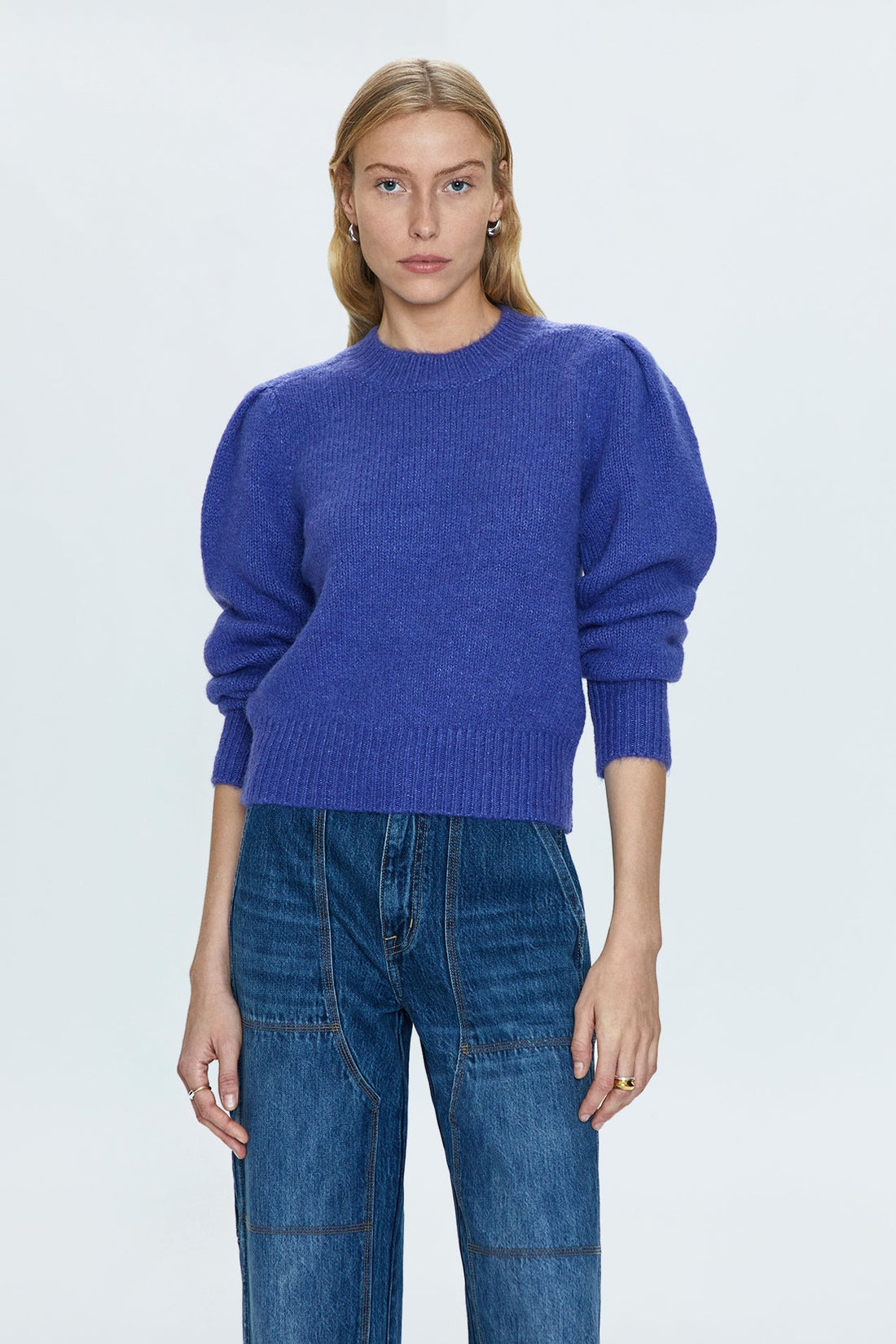 PISTOLA COLETTE PUFF SLEEVE SWEATER - PERIWINKLE SWEATER PISTOLA   