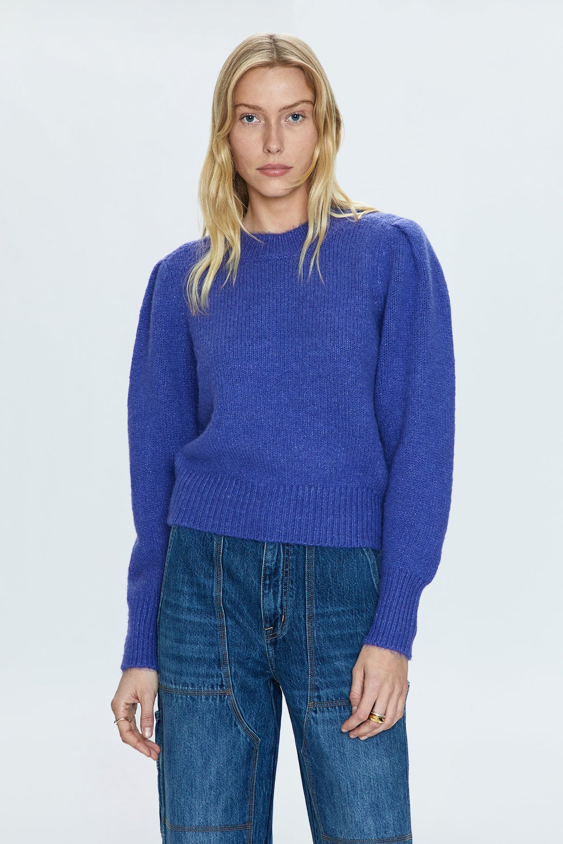 PISTOLA COLETTE PUFF SLEEVE SWEATER - PERIWINKLE SWEATER PISTOLA   