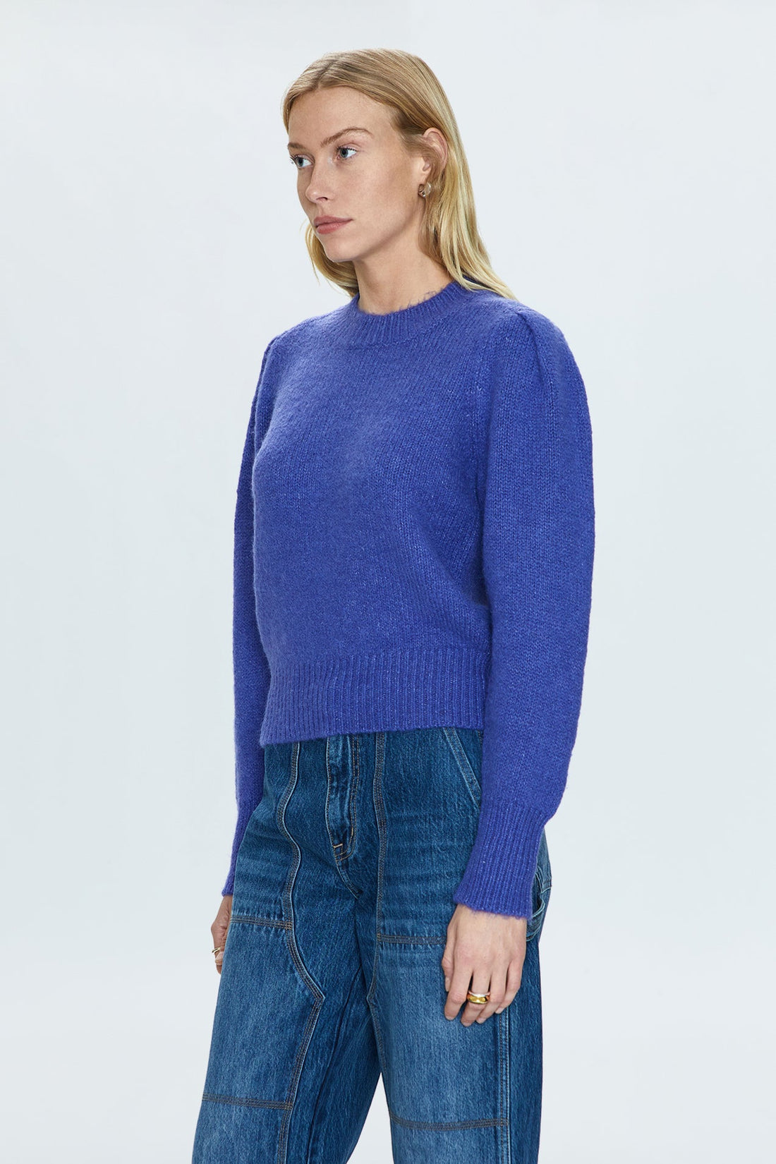 PISTOLA COLETTE PUFF SLEEVE SWEATER - PERIWINKLE SWEATER PISTOLA   