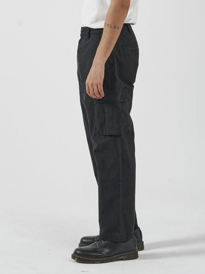 THRILLS SLACKER UNION CARGO PANT - BLACK PANT THRILLS   