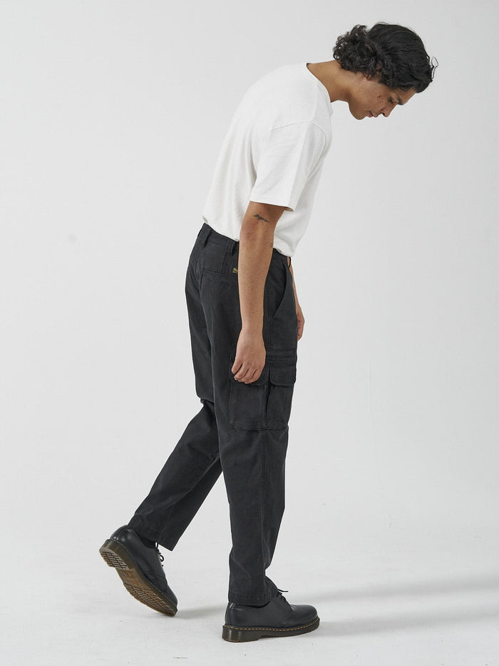 THRILLS SLACKER UNION CARGO PANT - BLACK PANT THRILLS   