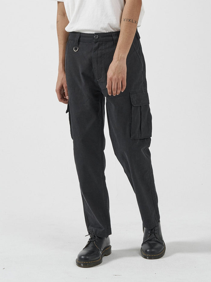 THRILLS SLACKER UNION CARGO PANT - BLACK PANT THRILLS   