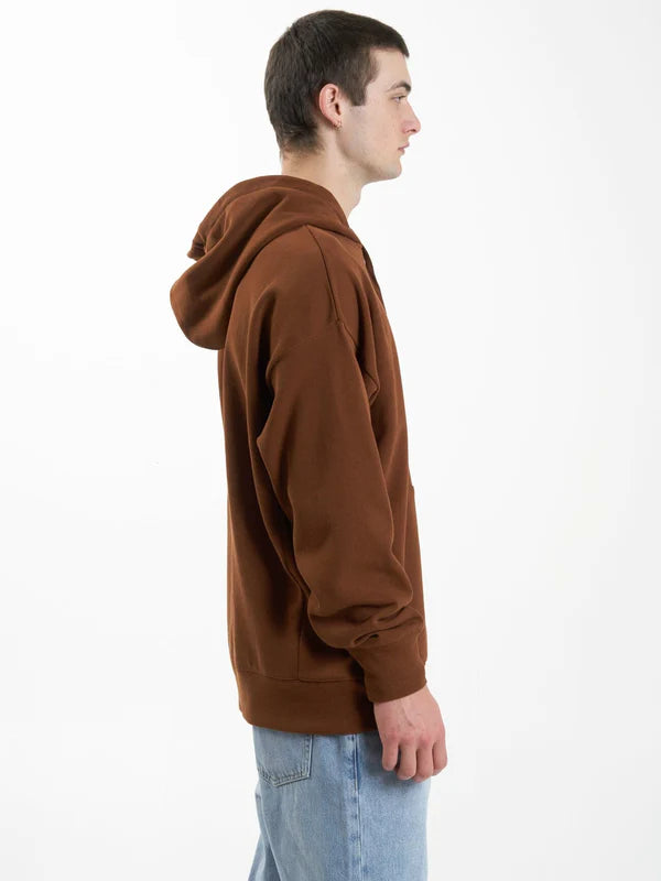 THRILLS MINIMAL SLOUCH PULL ON HOOD - CHESTNUT HOODIE THRILLS   