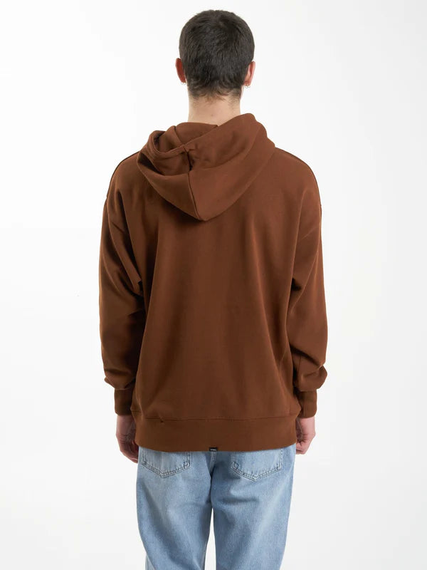 THRILLS MINIMAL SLOUCH PULL ON HOOD - CHESTNUT HOODIE THRILLS   